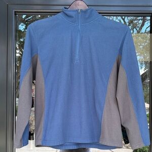 L.L. Bean Outdoor Blue 1/4 Zip Pullover Fleece Sweatshirt